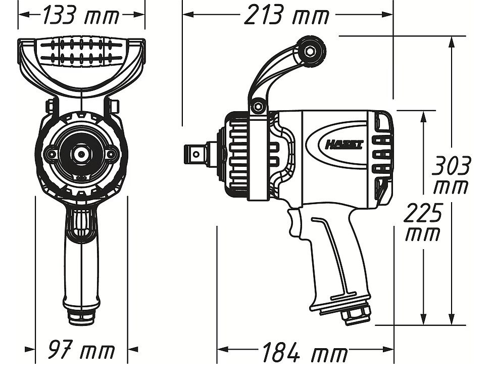 PAINEILMA MUTTERIVÄÄNNIN TWIN TURBO 3/4' 4100 NM