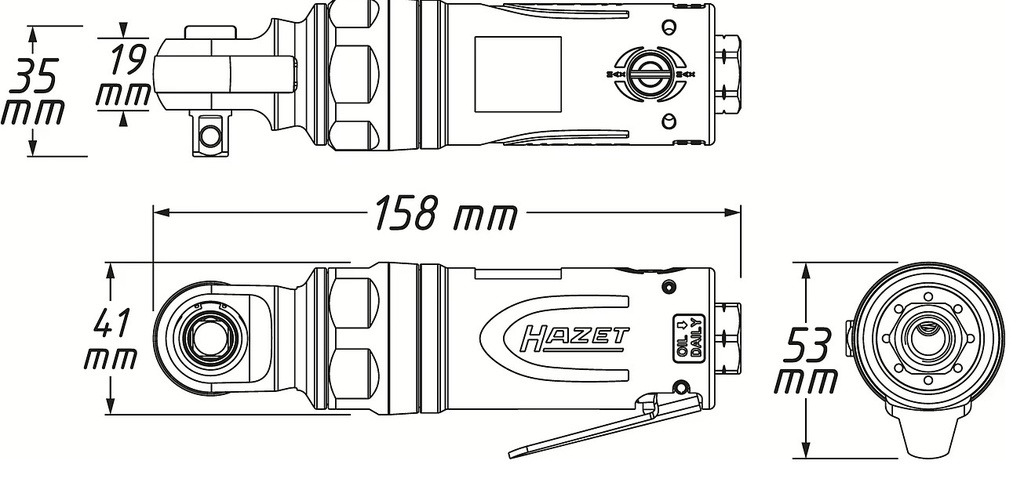 PAINEILMARÄIKKÄ ISKEVÄ 3/8' 68NM LYHYT