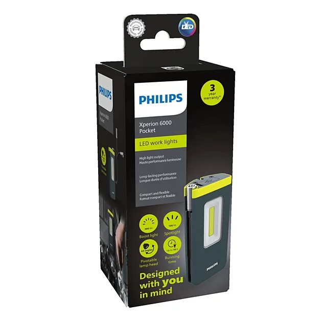 PHILIPS LED WORK LIGHT XPERION 6000 POCKET 100 + 150/300 LM LADATTAVA