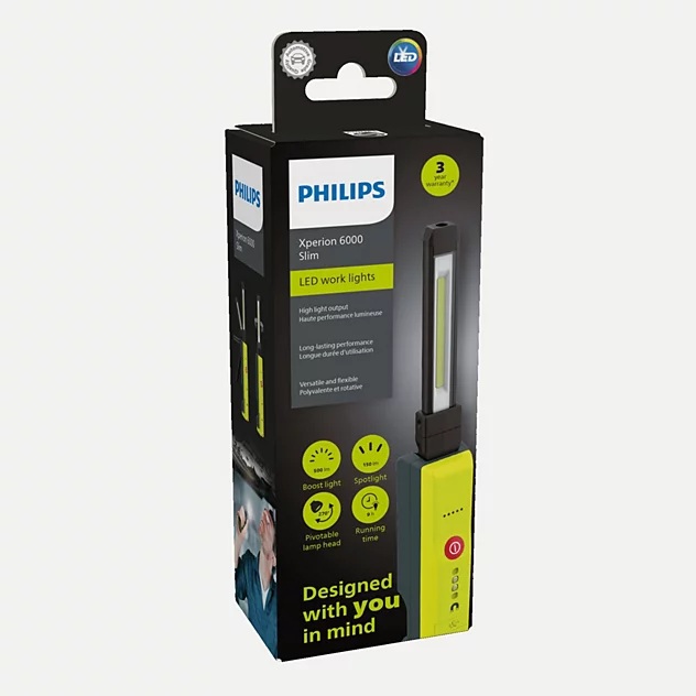 PHILIPS LED-TYÖVALO XPERION 6000 SLIM 250/500 LM LADATTAVA