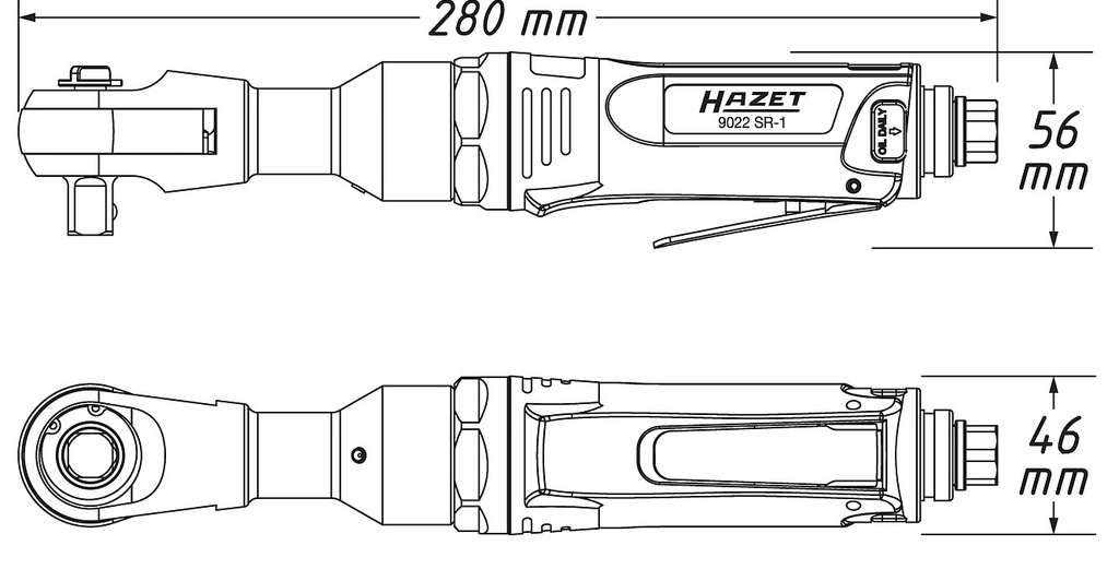 PAINEILMARÄIKKÄVÄÄNNIN 1/2' ISKEVÄ 102NM 280MM