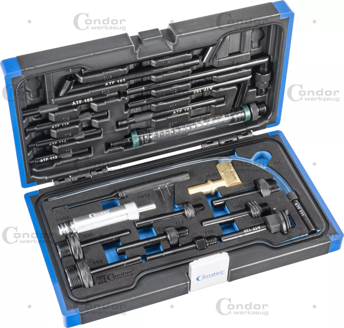 CONDOR VAIHTEISTOÖLJY TÄYTTÖLAITE, 7.5 L, 22KPL ADAPTERISARJALLA