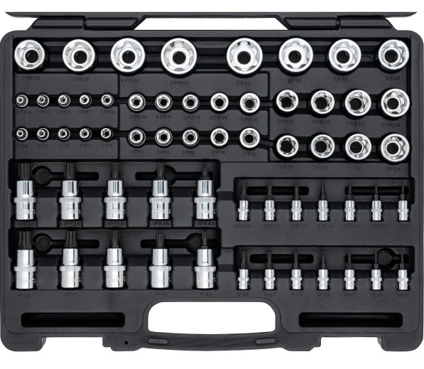 ERIKOIS TORX KÄRKIHYLSYSARJA 1/4" 3/8" 1/2" 60 OSAA