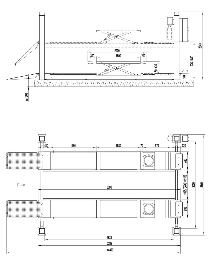 JLF 4000 4-PILARINOSTIN SUUNTAUSMALLI 4.0T AJOSILTA 5.3M