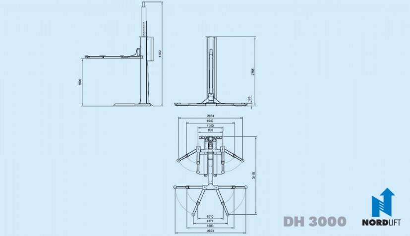 NORDLIFT DH-3000 1-PILARINOSTIN 3000KG