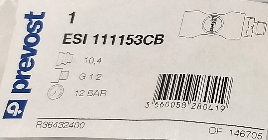 PREVOST PIKALIITIN RUNKO G 1/2" ULKOKIERRE