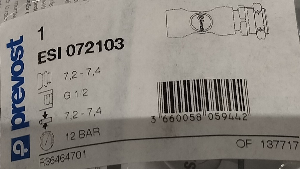 PREVOST LÄPIVIENTI RUNKO G 1/2