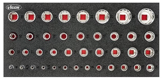 HYLSYTYÖKALUMODUULI 1/4' 3/8' 1/2'  12KULMA 4-32MM 42 OSAA