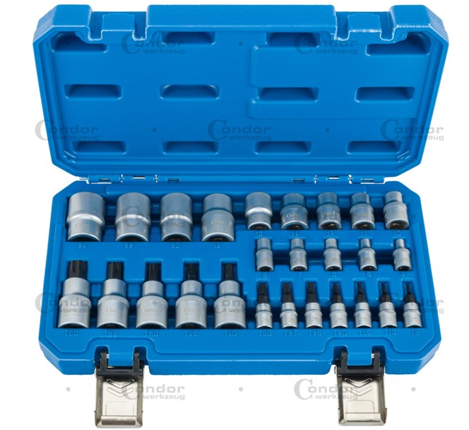 HYLSY JA KÄRKIHYLSYSARJA TORX PLUS 26 OSAA 1/4+3/8+1/2" VÄÄNTIÖT