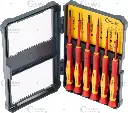 SCREWDRIVER SET, VDE, 6 PCS., PLAIN SLOT + CROSS SLOT