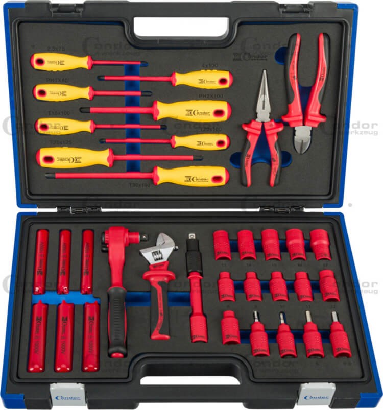 CONDOR VDE TYÖKALUSARJA 3/8" 34 OSAA LAUKUSSA