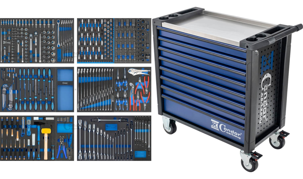 CONDOR TYÖKALUVAUNU XL 7050 385 OSAINEN TYÖKALU LAJITELMA