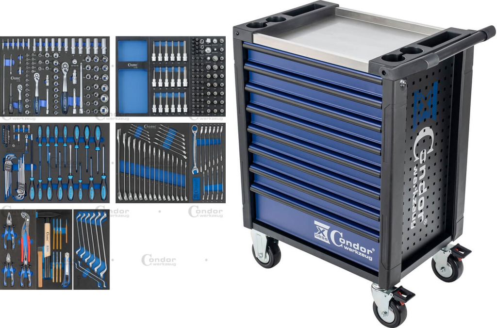 CONDOR TYÖKALUVAUNU 7040,  305 OSAINEN TYÖKALU LAJITELMA