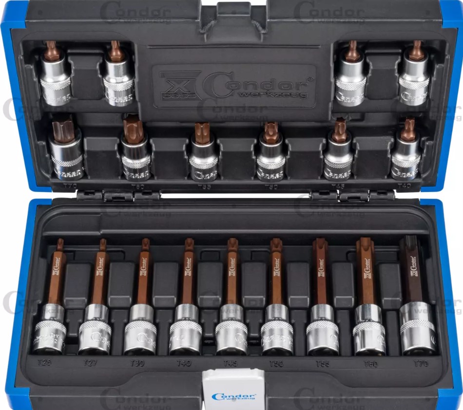 CONDOR TORX KÄRKIHYLSY SARJA XCESS 19 OSAA 1/2" T20-70