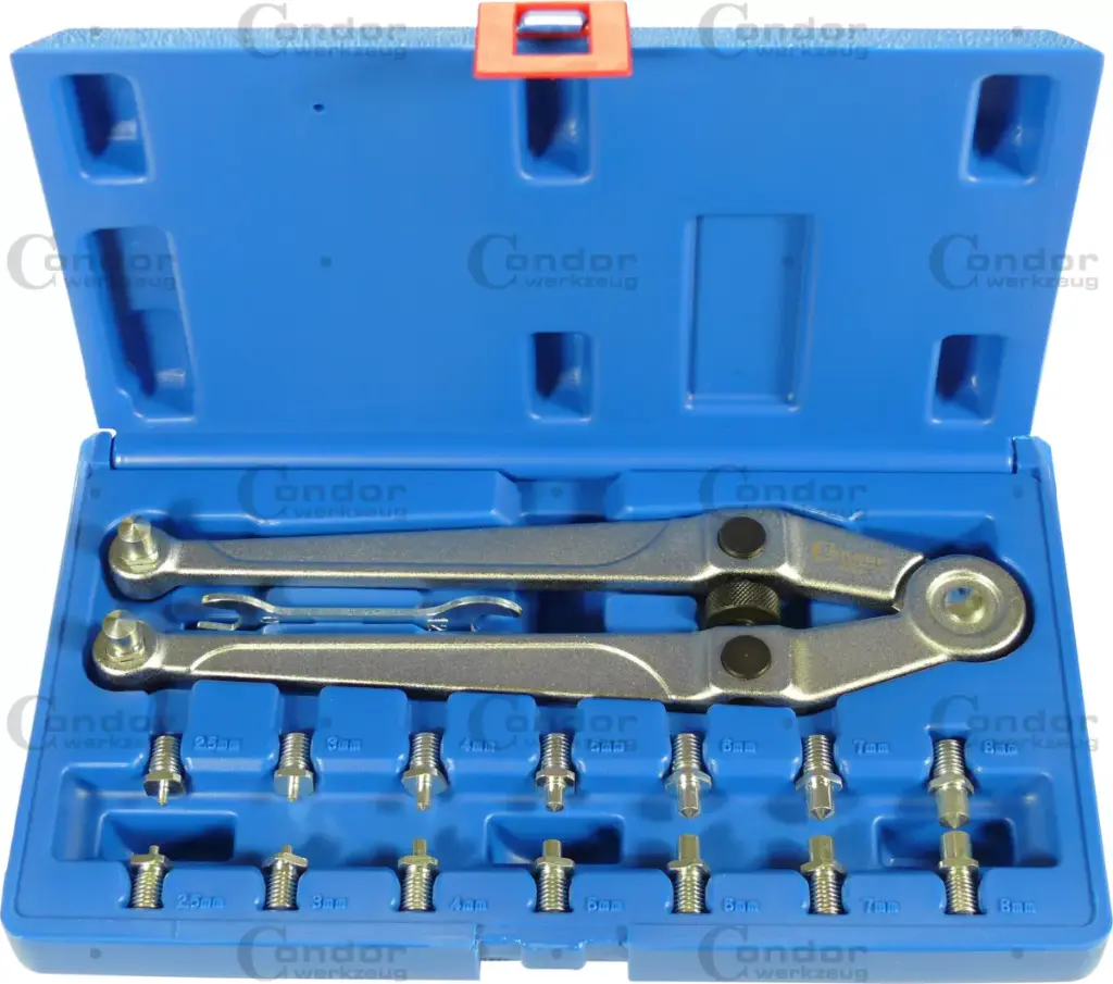 CONDOR SÄÄDETTÄVÄ TAPPIAVAIN SARJA 8 TAPPI PARIA 2.5-9 MM 17 OSAA