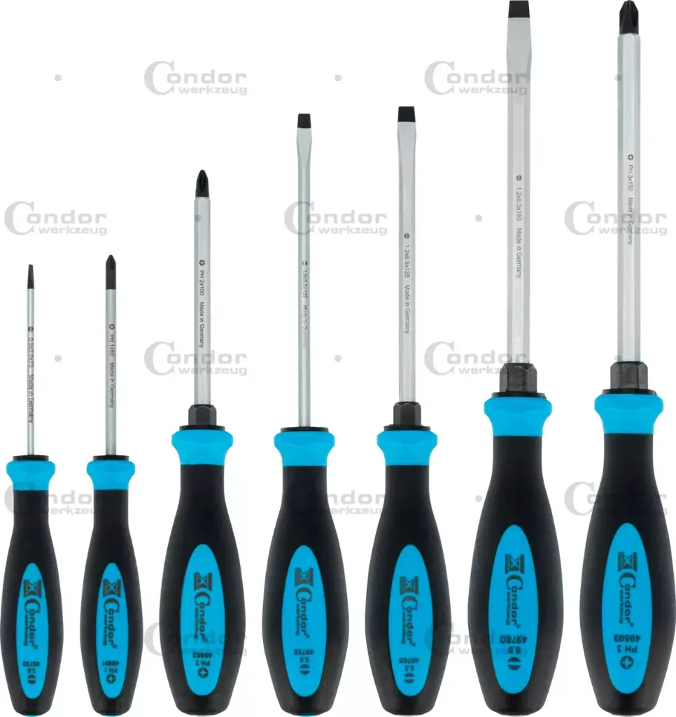 CONDOR RUUVIMEISSELI SARJA, 7 OSAA., LATTAPÄÄ + RISTIPÄÄ