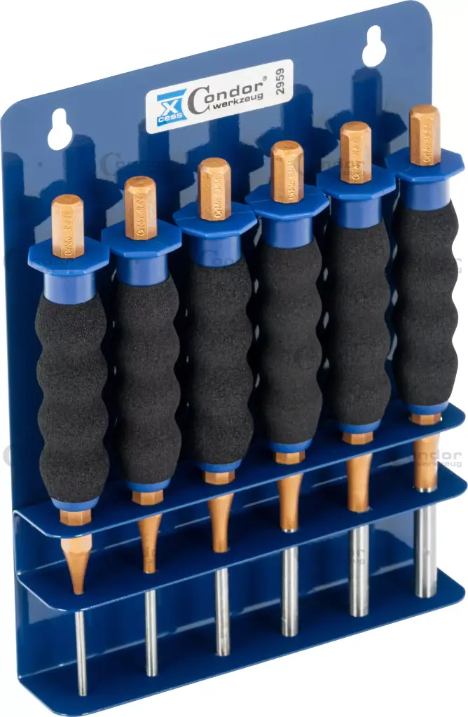 CONDOR LYÖNTITUURNASARJA, SEINÄ TELINEELLÄ, 6 OSAA., 180 MM, Ø 3-8 MM