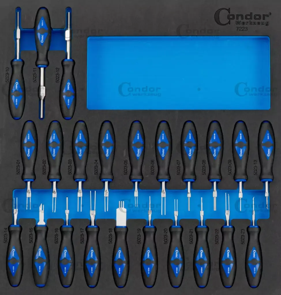 CONDOR LIITIN AVAUS TYÖKALU SARJA FOAM MODUULI 2/3, 23 OSAA.