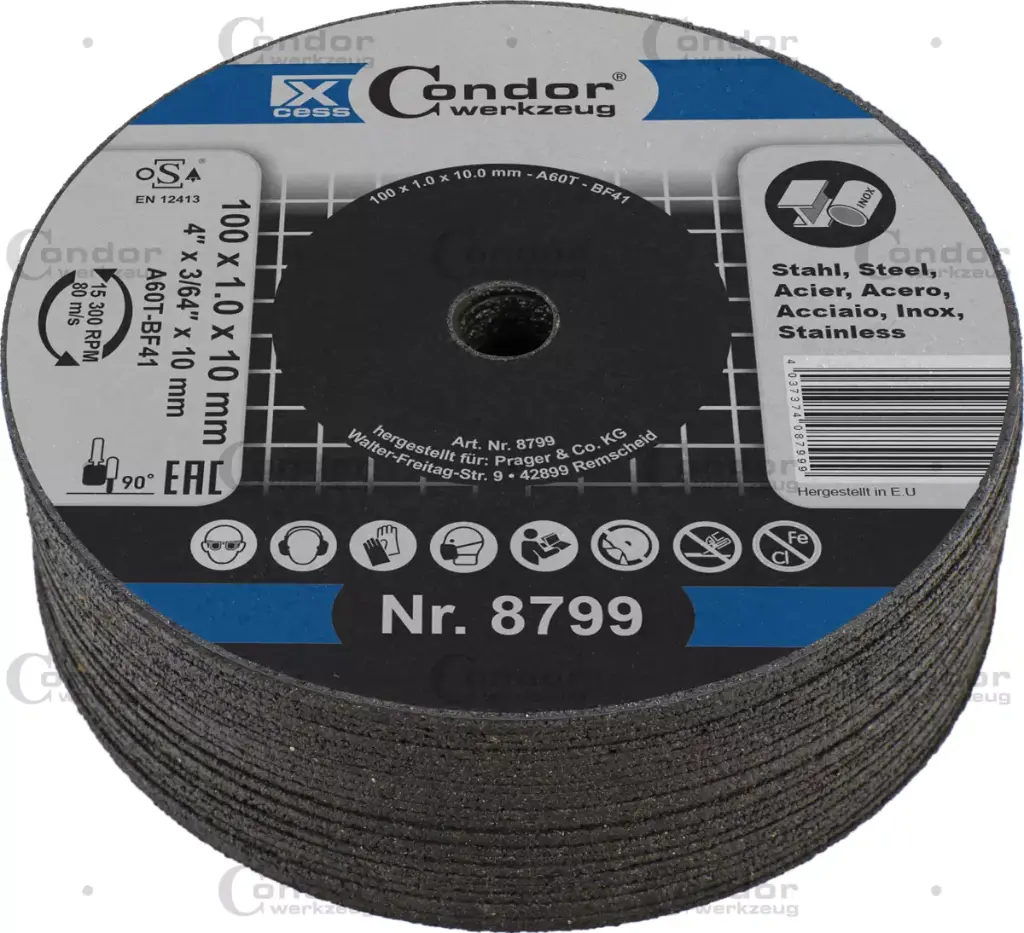 CONDOR KATKAISULAIKKA 100X1MM 10MM REIKÄ 25 KPL