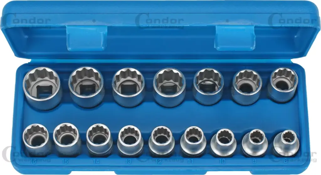 CONDOR HYLSYSARJA 1/2" 12 KULMA 8-24MM 16 OSAA