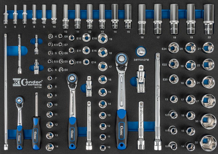 CONDOR HYLSY SARJA FOAM MODUULI 3/3, XCESS PERF., 85 OSAA., 1/4+3/8+1/
