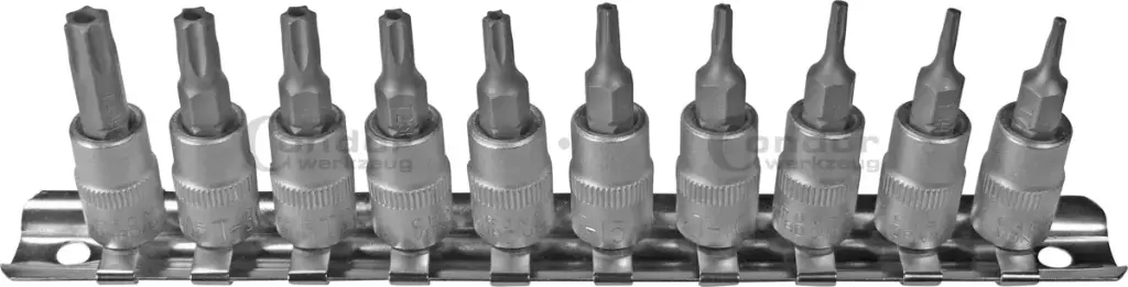CONDOR KÄRKIHYLSYSARJA 1/4" TORX TAMPERPROOF T7-40 10 OSAA