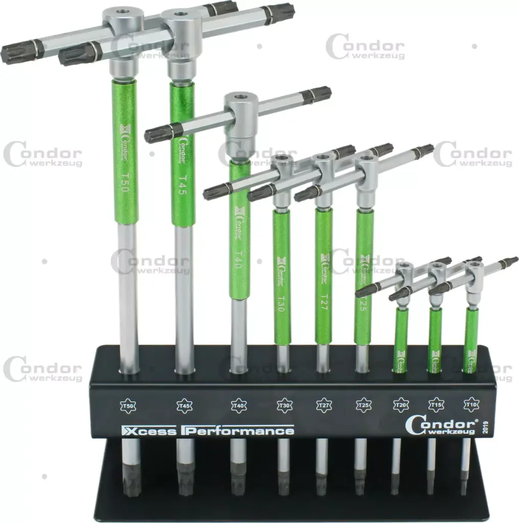 CONDOR 3-WAY FAST SPIN T-KAHVA AVAIN SARJA, 9 OSAA., TORX T10-50