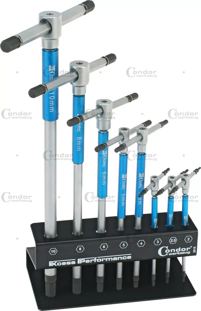CONDOR 3-WAY FAST SPIN T-KAHVA AVAIN SARJA, 8 OSAA., KUUSIO 2-10 MM