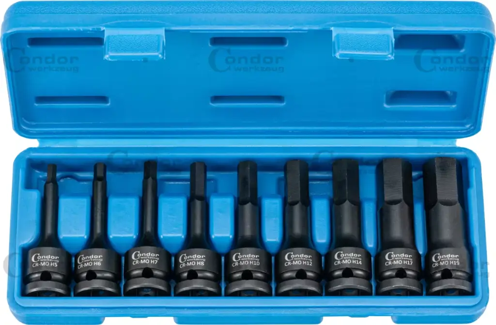 CONDOR 1/2' KUUSIOKOLO VOIMA KÄRKIHYLSYSARJA 4-19 MM 9 OSAA