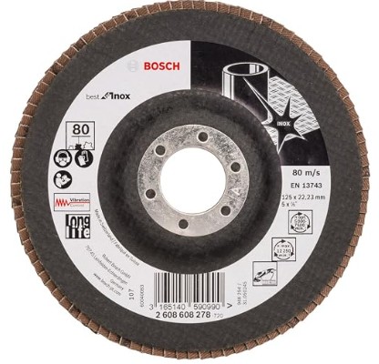 LAMELLIHIOMALAIKKA INOX 125MM K80 SUORA