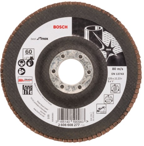 LAMELLIHIOMALAIKKA INOX 125MM K60 SUORA