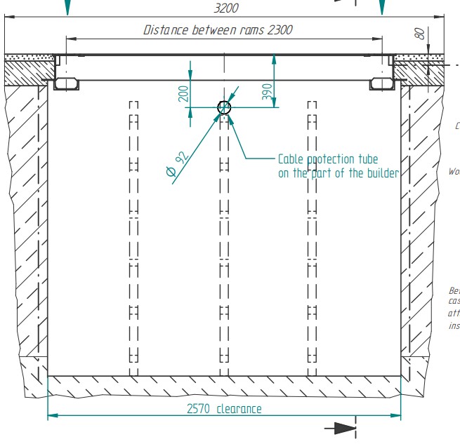 TWIN RAM YLÄKEHYS JA KASETTI 2-SYLINTERINOSTIMELLE 2300 MM GALV/MAALATTU