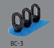 GLUING PAD BLUE, C-SHAPE, WITH 3 PULLEYES, LENGTH 7.5 CM