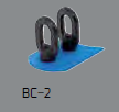 GLUING PAD BLUE, C-SHAPE, WITH 2 PULLEYES, LENGTH 5 CM