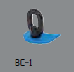 GLUING PAD BLUE, C-SHAPE, WITH 1 PULLEYE, LENGTH 2.5 CM