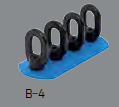 GLUING PAD BLUE WITH 4 PULLEYES, LENGTH 10 CM