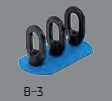 GLUING PAD BLUE WITH 3 PULLEYES, LENGTH 7.5 CM