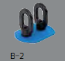 GLUING PAD BLUE WITH 2 PULLEYES, LENGTH 5 CM