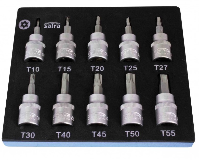 KÄRKIHYLSYSARJA TORX LYHYT 3/8" T10-T55 50MM FOAM MODUULI