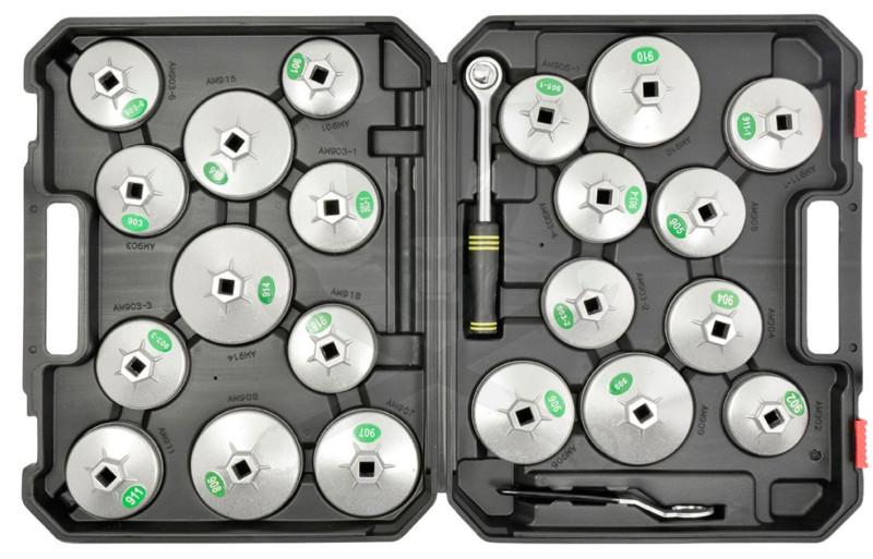 YLEISMALLINEN ÖLJYNSUODATIN KUPPIAVAINSARJA 23 OSAA VÄÄNTIÖ 1/2' / 27MM