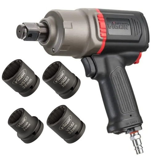 [V6899/5] VIGOR 3/4' PAINEILMAMUTTERIVÄÄNNIN 1890 NM SIS 24, 30, 32 JA 36MM HYLSYT