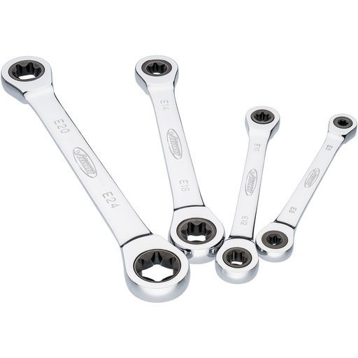 [V6611/4] KAKSOISRÄIKKÄLENKKIAVAINSARJA , E-TORX E6-E24