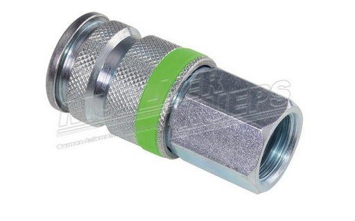 [400004/S] PAINEILMAPIKALIITIN NAARAS - TERÄKSINEN, 1/4" SISÄKIERRE