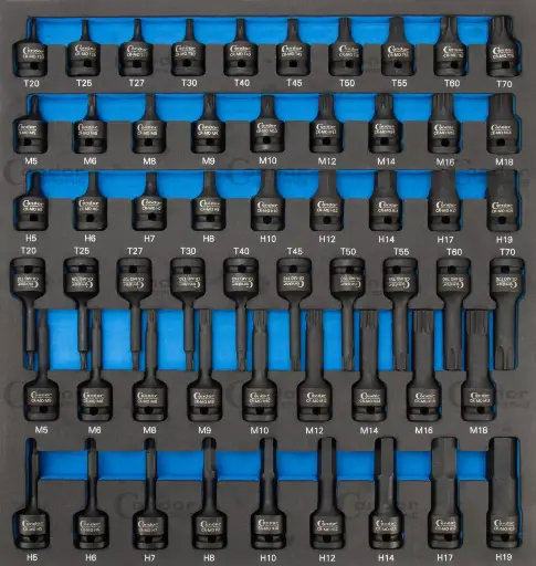 [7180] CONDOR VOIMAKÄRKIHYLSY SARJA KUUSIO TORX JA XZN 1/2" 80 OSAA MODUULI