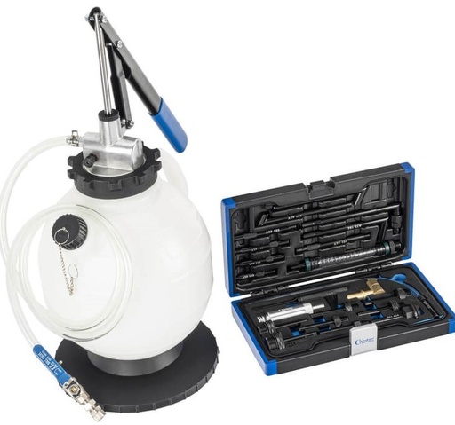 [3996B] CONDOR VAIHTEISTOÖLJY TÄYTTÖLAITE, 7.5 L, 22KPL ADAPTERISARJALLA