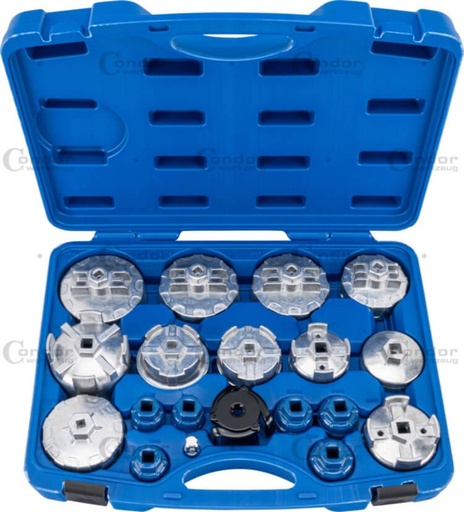 [4230] CONDOR SUODATINAVAINSARJA 1/2" 3/8" JA 27MM VÄÄNTIÖT 19 OSAA