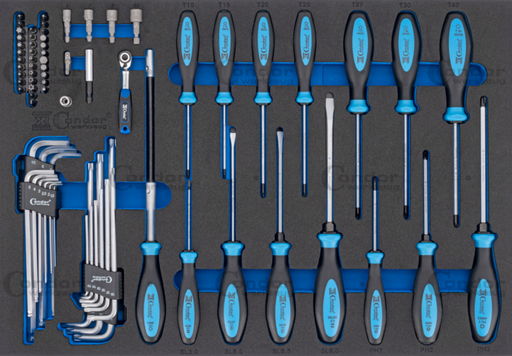 [7251] CONDOR RUUVIMEISSELI JA AVAIN SARJA FOAM MODUULI 3/3, 74 OSAA.