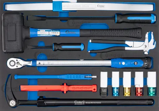 [7415] CONDOR RENGAS TYÖKALU SARJA MOMENTTIAVAIMELLA 14 OSAA MODUULI