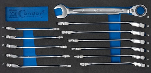 [7360] CONDOR RÄIKKÄLENKKIAVAINSARJA 8-19MM 12 OSAA SUUNNANVAIHDOLLA MODUULI