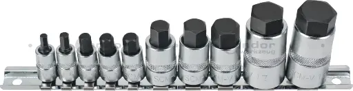 [5051] CONDOR LYHYT KUUSIOKOLO KÄRKIHYLSYSARJA 1/2" 4-19MM 10 OSAA